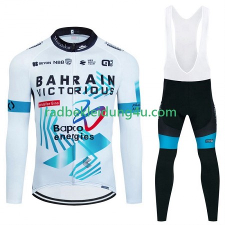 Set Langarmtrikot + Trägerhose Lange Winter Thermal Fleece Bahrain Victorious 2024
